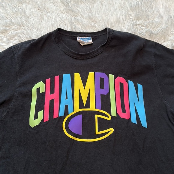 Champion | vintage colorful logo tshirt | size large - Picture 2 of 5